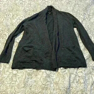 Talbots merino wool grey shawl collar cardigan long